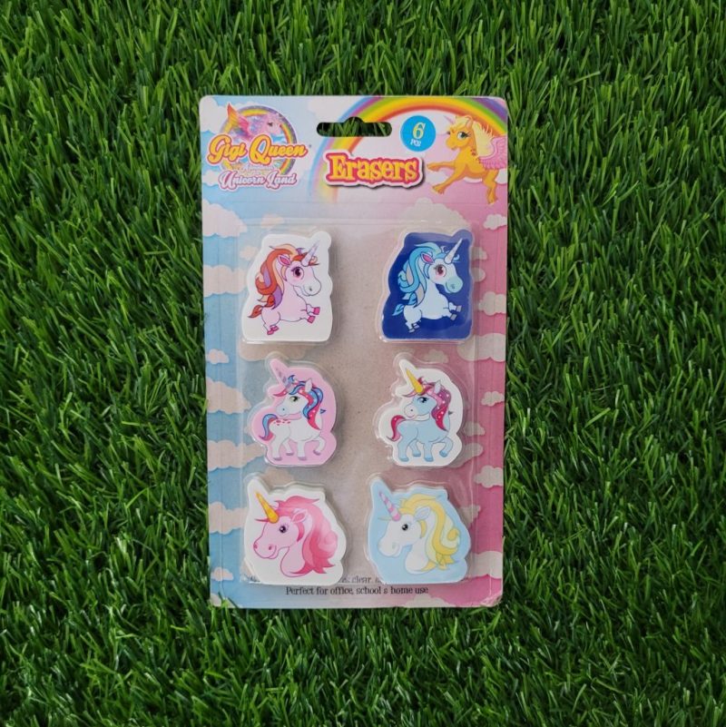 6pcs Unicorn Eraser