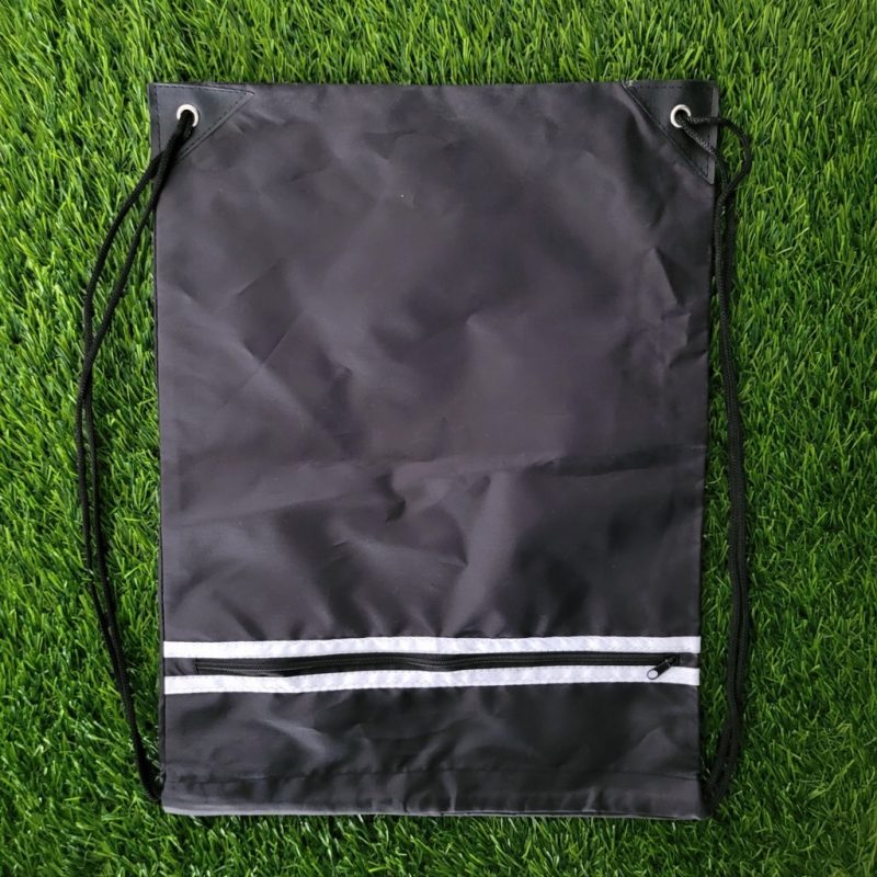 Black Sports Bag with White Stripes